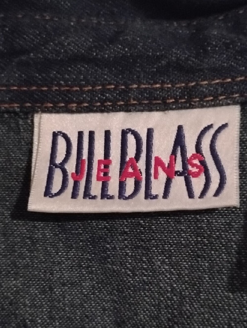 bill blass Dark Blue Ruffle Trim Button-Down Shirt - Picture 5 of 5
